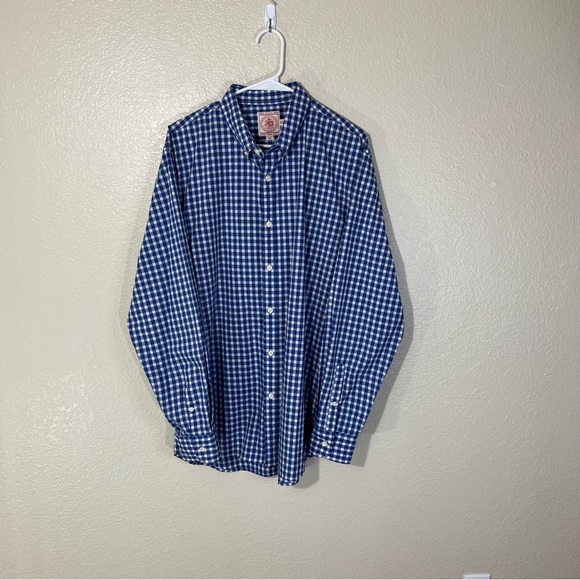 J. Press Shirts J Press Shirt Mens Xxl Dress Button Blue White Check Long Sleeve Business